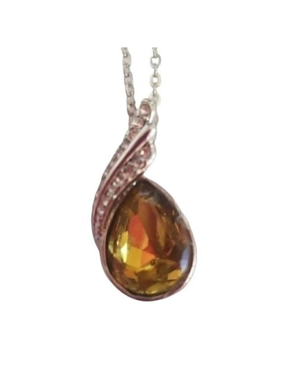 𝅺fashion Jewelry Necklace Yellow Crystal NWOT